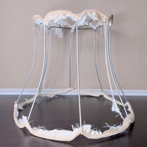Vintage 1960's Midcentury Skeleton Lamp Shade Wire Armature, Frame, Scalloped